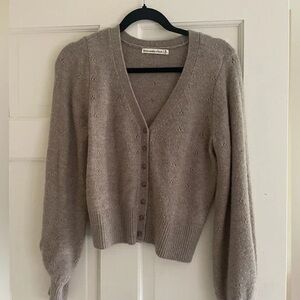 Abercrombie & Fitch Taupe Button-Up Cardigan